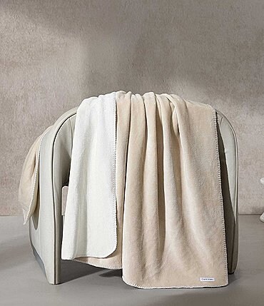 Image of Calvin Klein Modern Lush Reversible Solid Throw Blanket