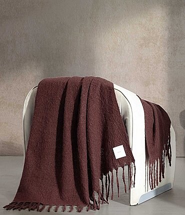 Image of Calvin Klein Mohair Solid Throw Blanket, 70" x 50"