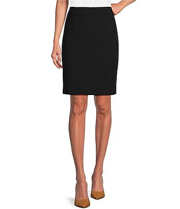 Image of Calvin Klein High Rise Luxe Stretch Coordinating Pencil Skirt