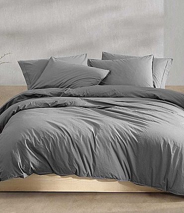 Image of Calvin Klein Solid Washed Percale Comforter Mini Set