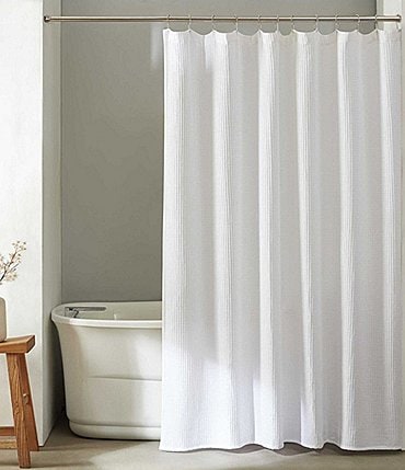 Image of Calvin Klein Waffle Solid Textured Shower Curtain