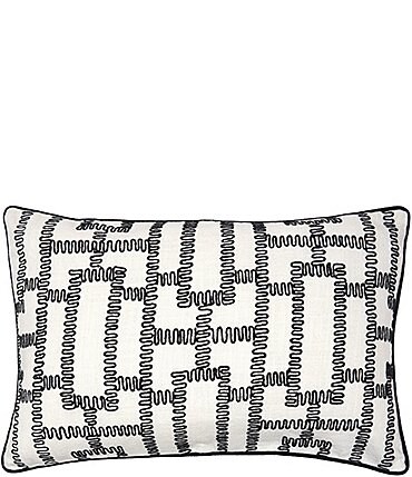 Image of carol & frank Crawford Hand-Stitched Geometric Embroidered Mid-Century Modern Decorative Pillow