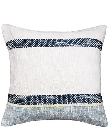 Image of carol & frank Luna Melange Mixed Weave Space-Dye Accent Stripe Decorative Pillow
