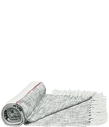 Image of carol & frank Luna Melange Weave Textured Slub Accent Tassel Fringe Throw Blanket