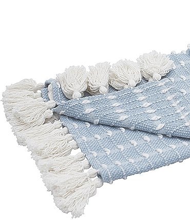 Image of carol & frank Riley Raised Texture Fringe Tassel Throw Blanket