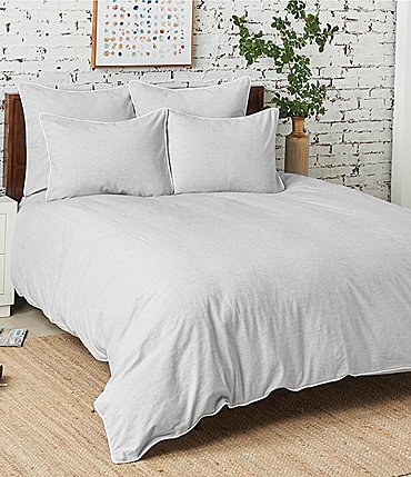 Image of carol & frank Tate Yarn-Dyed Cotton Chambray Duvet Cover