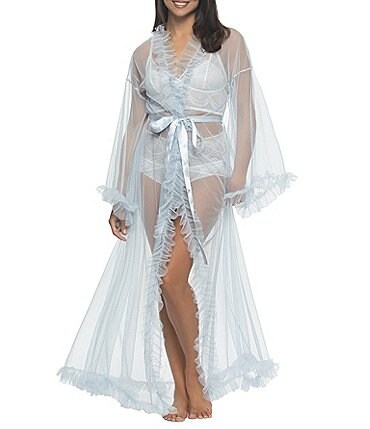 Image of Cassandra Veil Tulle Ruffled Robe
