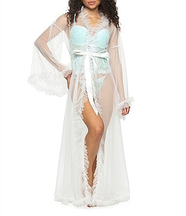 Image of Cassandra Veil Tulle Ruffled Robe
