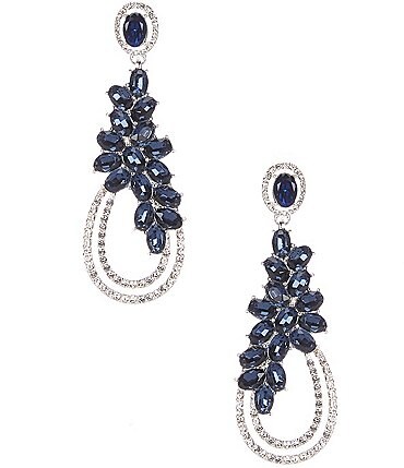 Image of Cezanne Montana Oval Crystal Cluster Tear Drop Earrings