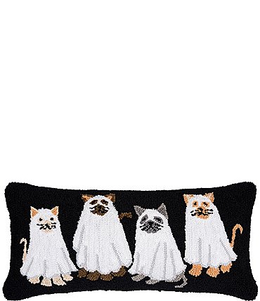 Image of C&F Home Halloween Ghost Cats  Hooked Pillow