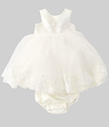 Image of Chantilly Place Baby Girls 12-24 Months Lace Bow Back Dress