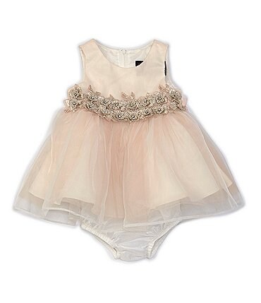 Image of Chantilly Place Baby Girls 3-24 Months Satin/Organza Tulle Fit-And-Flare Dress