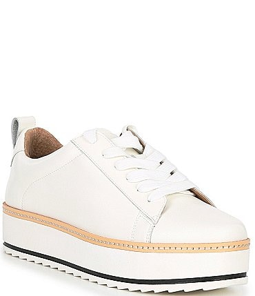 Image of Chelsea & Violet Penny Leather Platform Lace-Up Sneakers