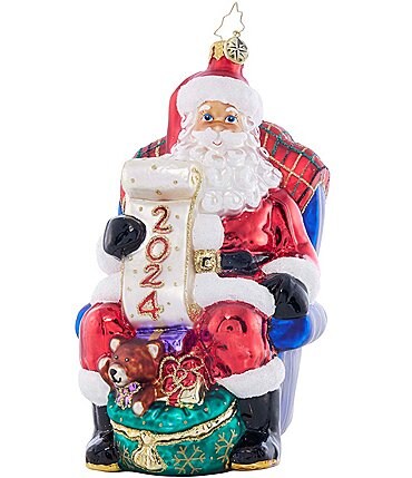 Image of Christopher Radko Santa's 2024 Checklist Chair Ornament