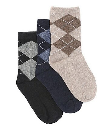 Image of Class Club Little/Big Boys 3-Pack Mini Argyle Dress Socks