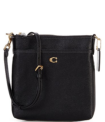 Image of COACH Kitt Leather Gold Tone Messenger Crossbody Bag