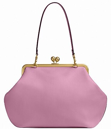 Image of COACH Large Oversized Kisslock Frame Shoulder Clutch Bag