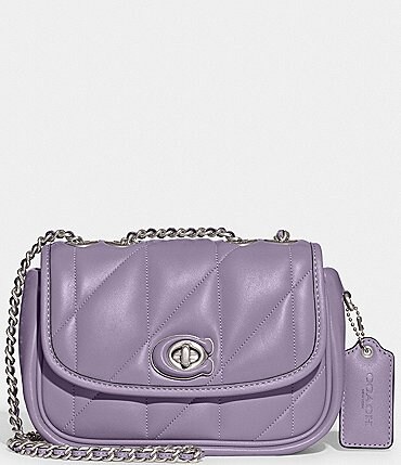 Image of COACH Madison 18 Purple Quilted Leather Pillow Shoulder Bag