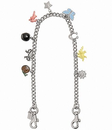 Image of COACH Metal Chain Strap with Charms