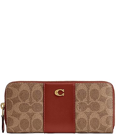 Image of COACH Signature Logo Essential Slim Accordion Zip Wallet