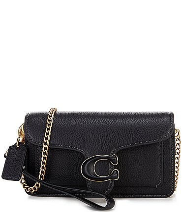 Image of COACH Tabby Polished Pebble Leather Chain Strap Crossbody Wristlet