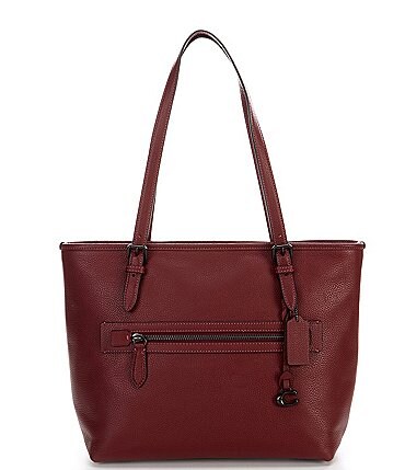Image of COACH Taylor Pebbled Leather Cardinal Tote Bag