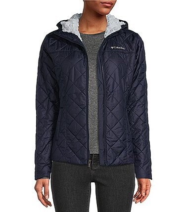 Image of Columbia Copper Crest™ Long Sleeve Quilted Zip Front Hooded Puffer Jacket
