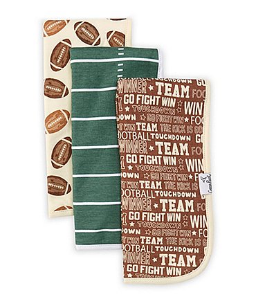 Image of Copper Pearl Baby Boys Blitz Football Print Burp Cloths 3-Pack