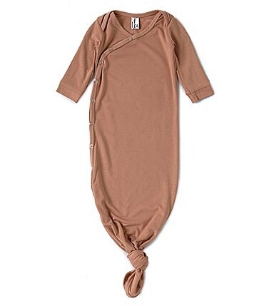 Image of Copper Pearl Baby Boys Newborn-6 Months Long Sleeve Knotted Gown
