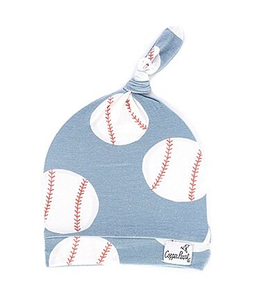 Image of Copper Pearl Baby Boys Slugger Baseball Print Knit Knotted Hat
