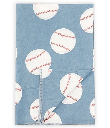 Image of Copper Pearl Baby Boys Slugger Baseball Print Knit Swaddle Blanket