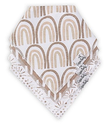 Image of Copper Pearl Baby Girls Bliss Rainbow Print Bandana Bibs 4-Pack
