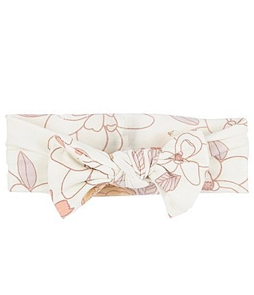 Image of Copper Pearl Baby Girls Ferra Floral Print Bow-Accented Knit Headband
