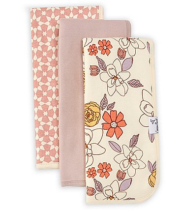 Image of Copper Pearl Baby Girls Ferra Floral Print Oversized Burp Cloths 3-Pack