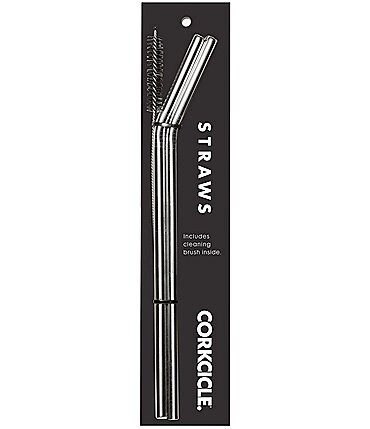 Image of Corkcicle Stainless Steel Angled Straws, 2-Pack