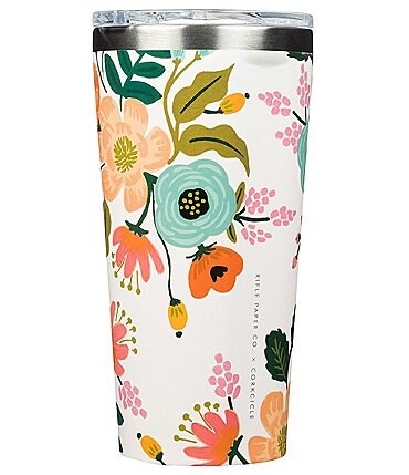 Image of Corkcicle Rifle Paper Co. Stainless Steel Triple-Insulated 16-oz Floral Tumbler