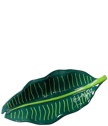 Image of Coton Colors 12" Palm Ceramic Serving Tray