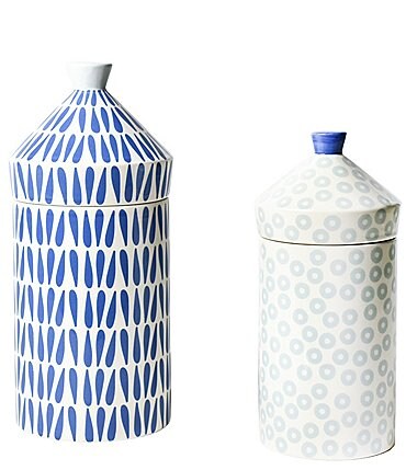 Image of Coton Colors Iris Blue Canisters, Set of 2