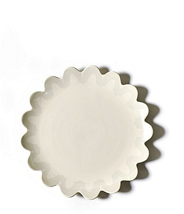 Image of Coton Colors Ecru Arabesque Trim Scallop Edge Platter