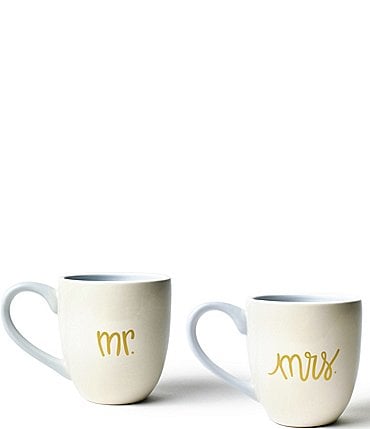Image of Coton Colors Ecru Mr. and Mrs. Mugs Set of 2
