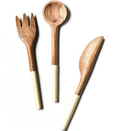 Image of Coton Colors Fundamentals Wood Appetizer Utensils, Set of 3