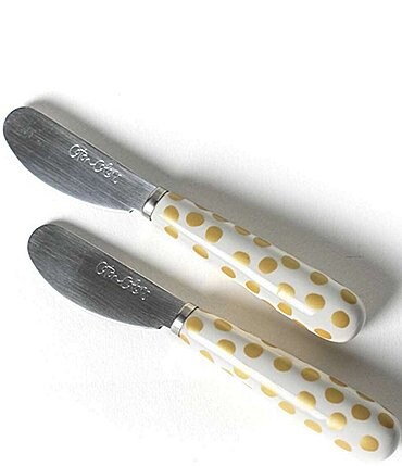 Image of Coton Colors Gold Small Dot Appetizer Spreader, Set of 2