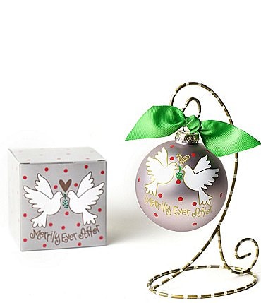 Image of Coton Colors Merrily Ever After Dove Glass Ornament with Swirl Stand Set