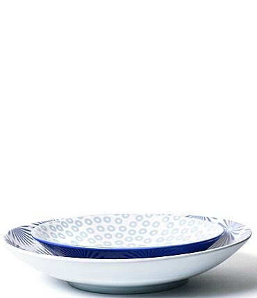 Image of Coton Colors Iris Blue Pasta Bowls Set of 2