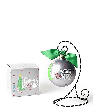 Image of Coton Colors Our First Christmas as Mr. & Mrs. Glass Ornament with Swirl Stand Set