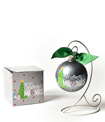 Image of Coton Colors Our First Christmas As Mr. And Mrs. Glass Ornament with Stand
