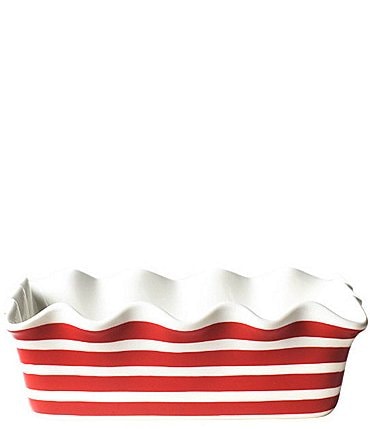 Image of Coton Colors Red Stripe Ruffle Loaf Pan
