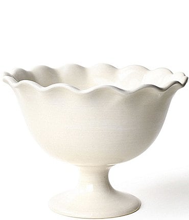 Image of Coton Colors Signature White Ruffle 9" Footed Trifle Bowl