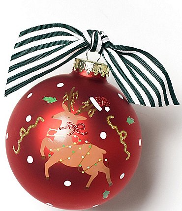 Image of Coton Colors Tangled Tinsel Reindeer 2024 Glass Ornament