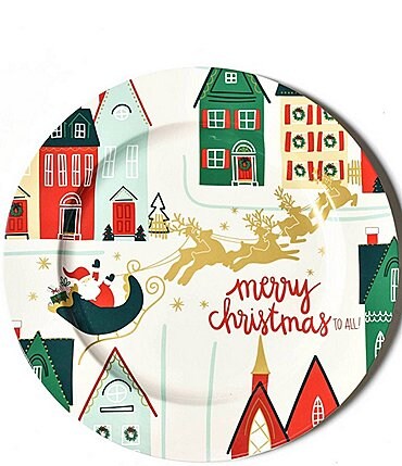 Image of Coton Colors Vintage Christmas Village Collection Santa 14" Round Platter